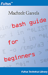 Front cover of the Bash guide, red highlighted code on blue background.