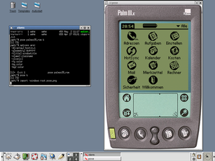 Screenshot of the PALM-Pilot emulator POSE.