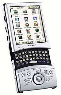 Screenshot of the SHARP Zaurus SL-5500 PDA.